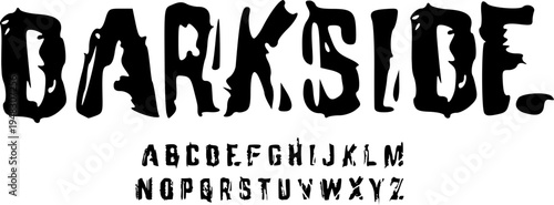 Darkside Horror Drip Display Font – Creepy Distorted Typeface with Melted Ink Letterforms for Halloween Posters, Horror Movie Titles, Metal Band Logos, Dark Gaming Graphics & Spooky Typography Design