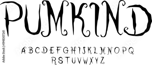 PUMKIND Halloween Decorative Font Alphabet – Spooky Curly Display Typeface with Gothic Fantasy Style for Horror Branding, Halloween Posters, Logo Design, Party Invitations, and Dark Themed Typography 