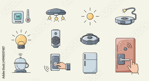 Smart home devices and sensors including lighting, appliances, security, and climate control