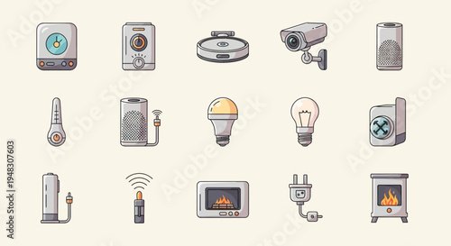 Smart home devices timers, speakers, security, lighting, and heating appliances