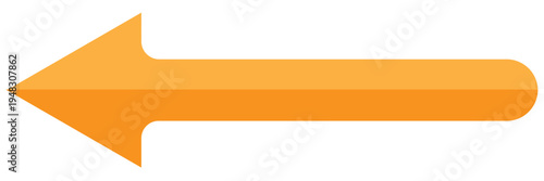 Straight long thin left vector arrow icon. Orange Long arrow vector, icon. orange horizontal arrow. Vector illustration.with white background  Eps 10. 