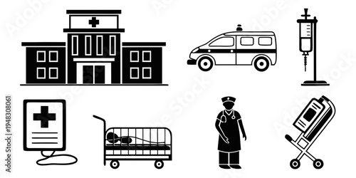 medical emergency and healthcare services Vector