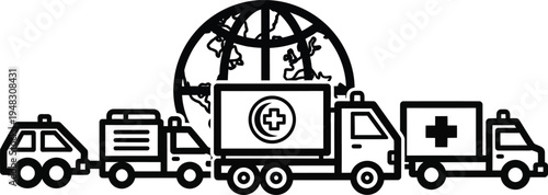 Medical emergency vehicles globe rescue