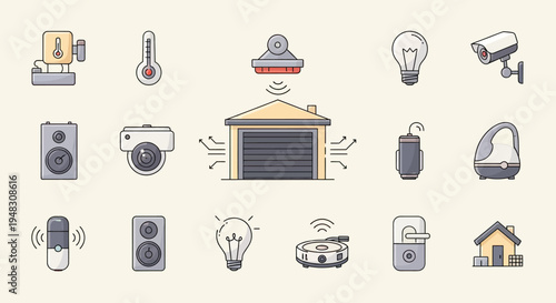 Smart home devices including security, climate control, and entertainment