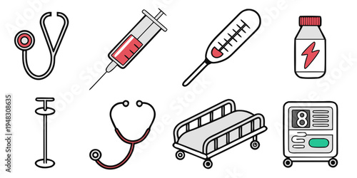 medical equipment and tools for healthcare Vector