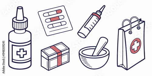 medical supplies and equipment for healthcare professionals Vector