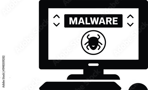Malware Computer Virus Cyber Security Threat Illustration