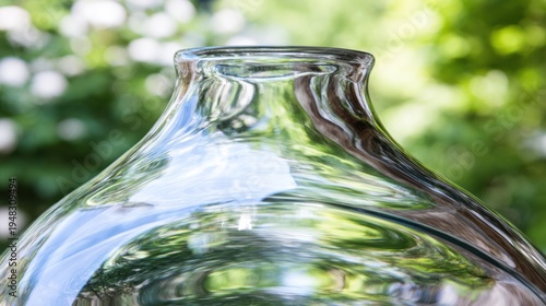 A clear glass cylinder on a lab bench with water forming a concave meniscus. STEM education sheets, lab safety posters, designed for biotech research communications.