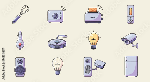 Collection of smart home and kitchen appliances