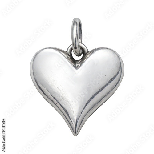 PNG Elegant silver heart pendant