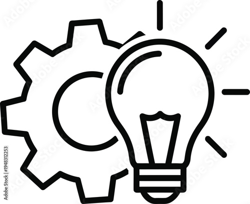 Innovation gear cog light bulb idea concept