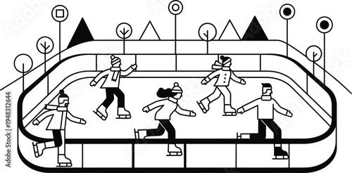 people ice skating on outdoor rink