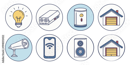 a collection of smart home icons Vector