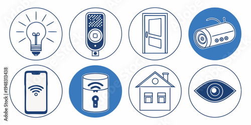 a collection of smart home icons Vector