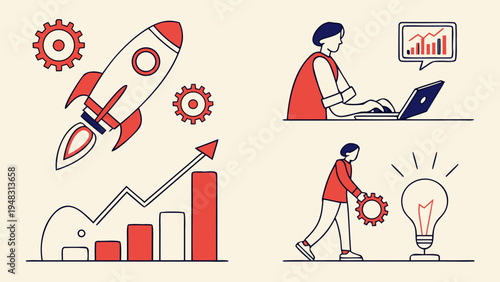 business growth and innovation concept Vector