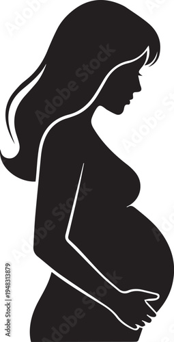 Pregnant woman silhouette vector