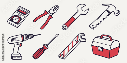 a set of tools for various tasks and projects Vector