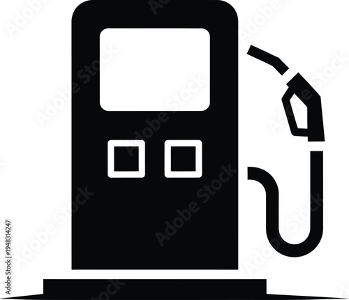 Gas pump station icon for fueling and refueling services