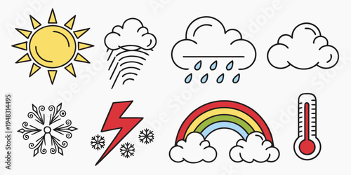 weather icons for forecasting and climate Vector