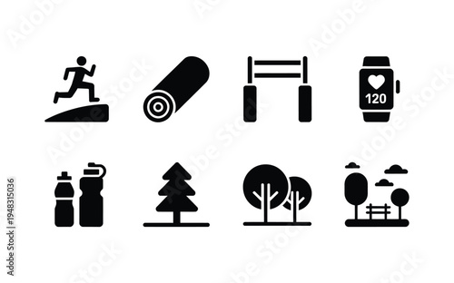 Security protection silhouette icons safety privacy antivirus vector