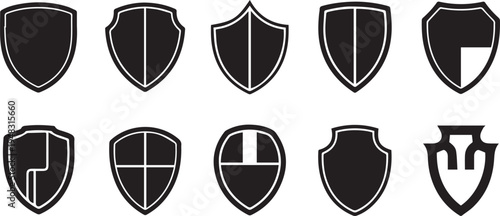 Set of 10 shield icons vector
