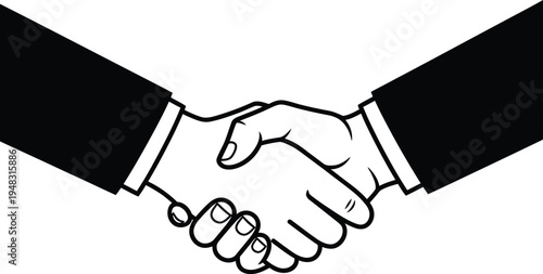 Business partnership and agreement concept with handshake illustration