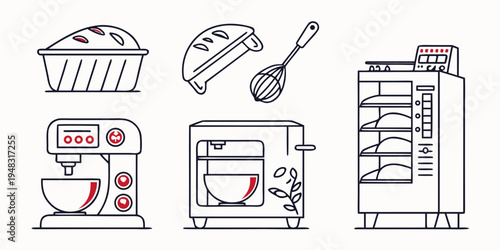 kitchen appliances for baking and cooking Vector