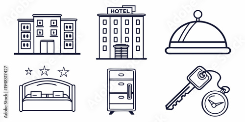 hotel amenities and services Vector