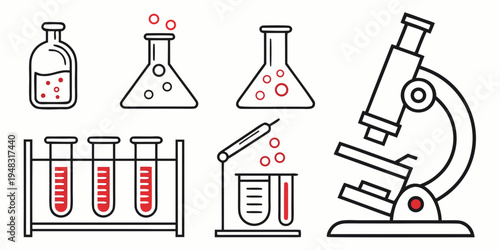 laboratory equipment for scientific experiments Vector