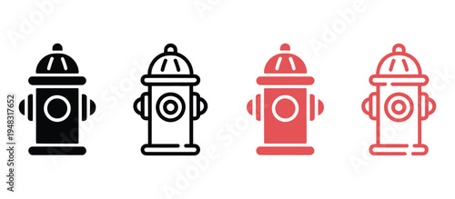 Fire hydrant silhouette icons water hydrant symbol vector