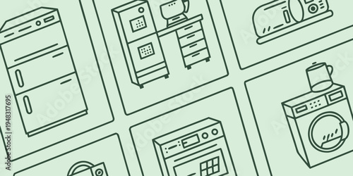 a group of different appliances Vector