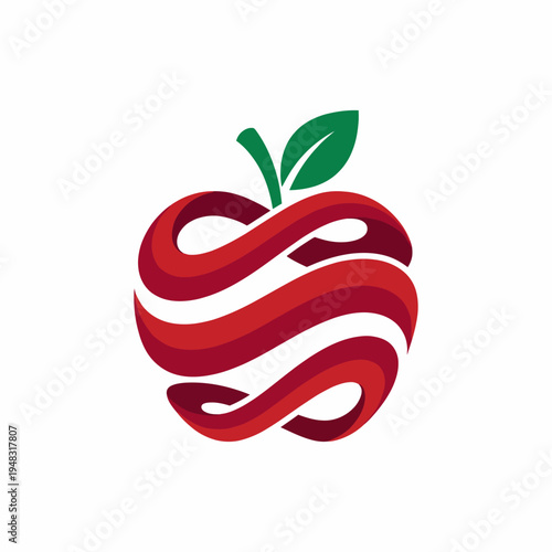 This stylized apple logo symbolizes health and freshness, ideal for brands in the food industry, wellness, and sustainability, promoting quality and organic choices.