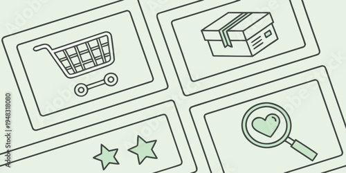 icons for shopping and rating Vector