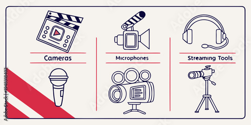 a collection of film and television production tools Vector