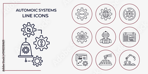 automation concept line icons Vector