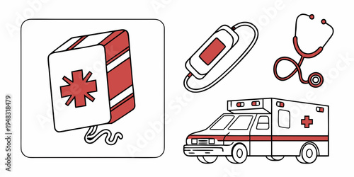 medical emergency response icons Vector