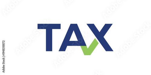 Simple wordmark tax logo design. Chek sign design graphic vector illustration. Symbol, icon, creative.