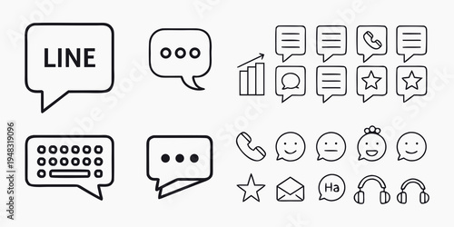 a collection of chat and communication icons Vector
