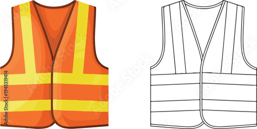 Set of 2 safety vests vector