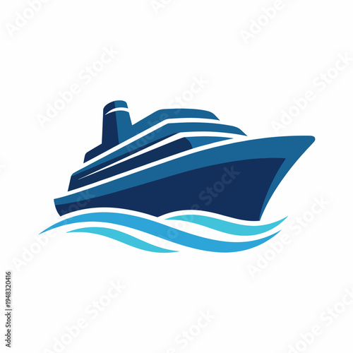 This sleek cruise ship logo captures the essence of luxury travel on the water, representing adventure, exploration, and leisure experiences for travelers around the world.