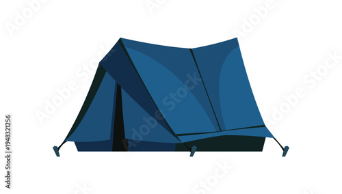 Blue camping tent outdoor adventure equipment illustration vector artwork design for travel hiking tourism graphics