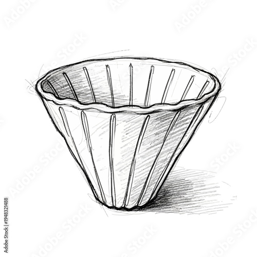 Hand-drawn coffee filter sketch