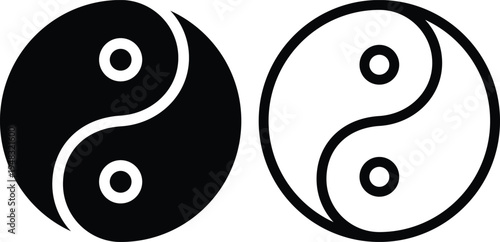 A black and white yin yang symbol representing harmony and balance