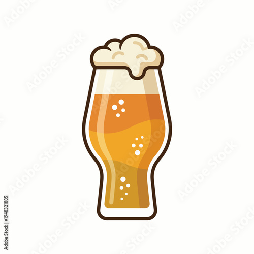 This inviting image showcases a glass of delicious beer topped with foam, representing refreshment, relaxation, and social gatherings in a fun and eye-catching design.
