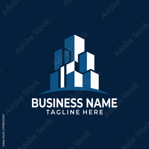 A sleek architectural logo design featuring strong elements, perfect for any business looking to create a professional and modern image for their brand identity.