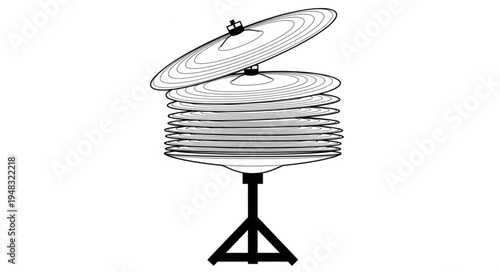 Illustration of Hi-Hat Cymbals on a Stand.