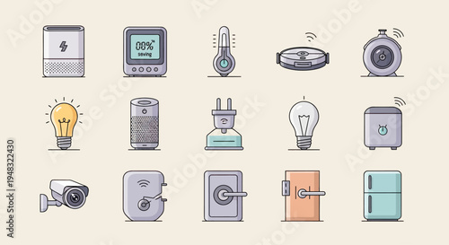 Collection of smart home devices and icons (4)
