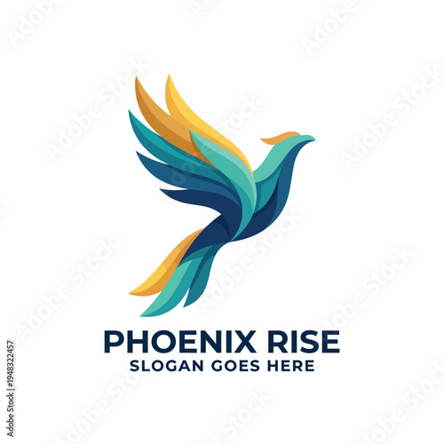 This logo features a colorful phoenix rising, embodying themes of rebirth and renewal, making it ideal for businesses focused on transformation, recovery, and innovation.