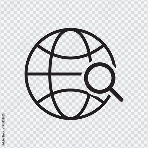 Global Internet Search Globe Icon Vector