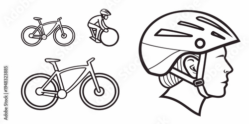 a bicycle helmet on a person's head Vector